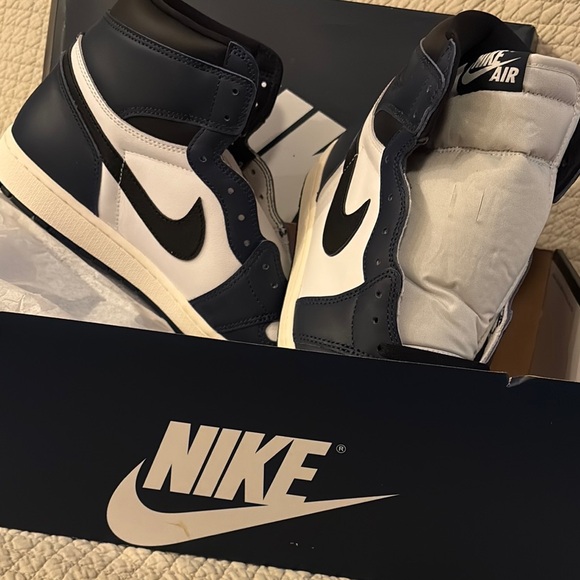 Nike Other - Nike Men's Navy and White High-Top Sneakers